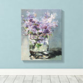 Lilacs in een glas van Edouard Manet Canvas Afdruk (Insitu (Houten vloer))