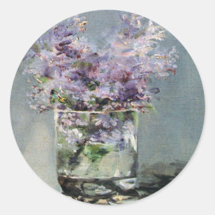 Lilacs in een glas van Edouard Manet Ronde Sticker
