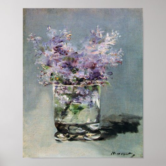 Lilacs in een Glass Edouard Manet Fine Art Poster (Voorkant)