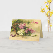 Lilacs in een mandje Moederdag Kaart (Gele Bloem)