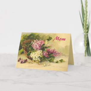 Lilacs in een mandje Moederdag Kaart