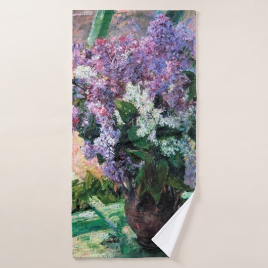 Lilacs in een raam, Mary Cassatt Badhanddoek (Badhanddoek)