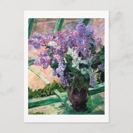 Lilacs in een raam, Mary Cassatt Briefkaart (Voorkant)