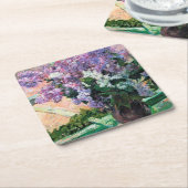 Lilacs in een raam, Mary Cassatt Kartonnen Onderzetters (Schuin)