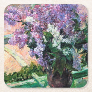 Lilacs in een raam, Mary Cassatt Kartonnen Onderzetters