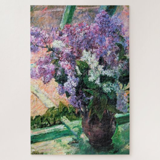 Lilacs in een raam, Mary Cassatt Legpuzzel (Verticaal)