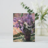 Lilacs in een raam van Mary Cassatt Briefkaart (Staand voorkant)