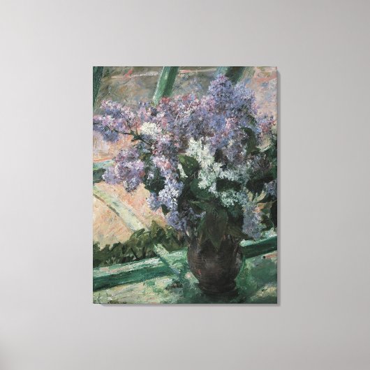 Lilacs in een raam van Mary Cassatt, Kunst Canvas Afdruk (Voorkant)