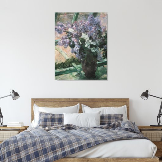 Lilacs in een raam van Mary Cassatt,  Kunst Canvas Afdruk (Insitu (Slaapkamer))