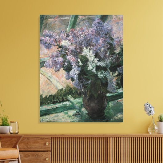Lilacs in een raam van Mary Cassatt,  Kunst Canvas Afdruk (Insitu (Woonkamer))