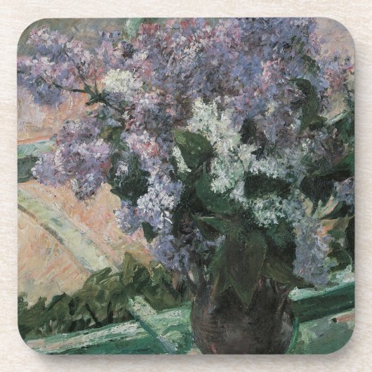 Lilacs in een raam van Mary Cassatt,  Kunst Onderzetter (Voorkant)