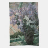 Lilacs in een raam van Mary Cassatt,  Kunst Theedoek (Verticaal)
