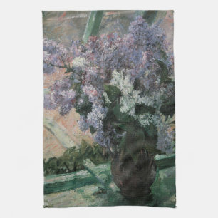 Lilacs in een raam van Mary Cassatt,  Kunst Theedoek