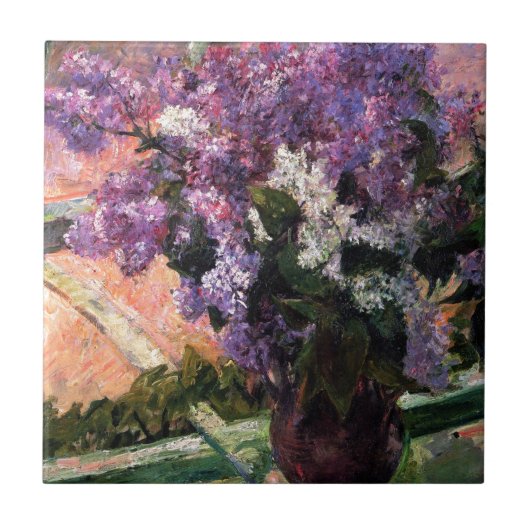 Lilacs in een raam van Mary Cassatt Tegeltje (Voorkant)