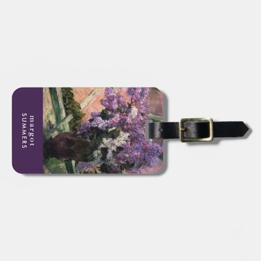 Lilacs in een venster | Mary Cassatt Bagagelabel (Voorkant horizontaal)