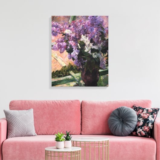 Lilacs in een venster | Mary Cassatt Canvas Afdruk (Insitu (Woonkamer))