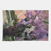Lilacs in een venster | Mary Cassatt Theedoek (Horizontaal)