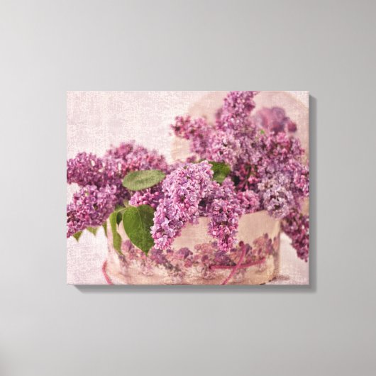 Lilacs in een Victoriaans Pet doos Canvas Afdruk (Voorkant)