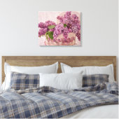 Lilacs in een Victoriaans Pet doos Canvas Afdruk (Insitu (Slaapkamer))