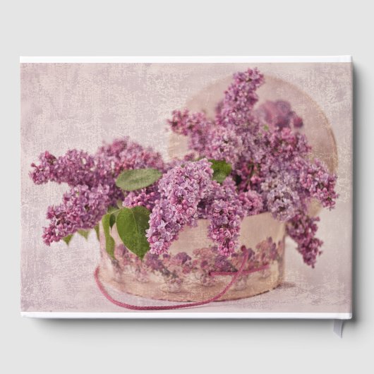 Lilacs in een Victoriaans Pet doos Gastenboek (Achterkant)