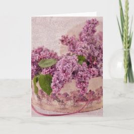 Lilacs in een Victoriaans Pet doos Kaart
