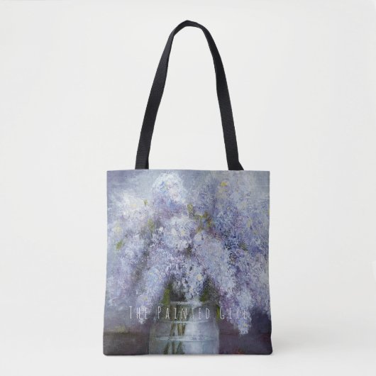 "Lilacs in Glass Jar" lavender garden canvas tas (Voorkant)