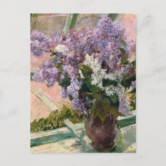 Lilacs in het raam Mary Cassatt Briefkaart (Voorkant)