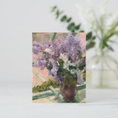 Lilacs in het raam Mary Cassatt Briefkaart (Staand voorkant)