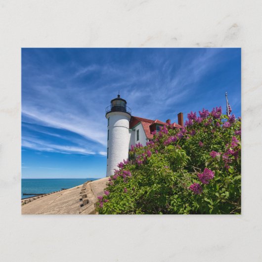Lilacs in Point Betsie Lighthouse Briefkaart (Voorkant)