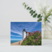 Lilacs in Point Betsie Lighthouse Briefkaart (Staand voorkant)
