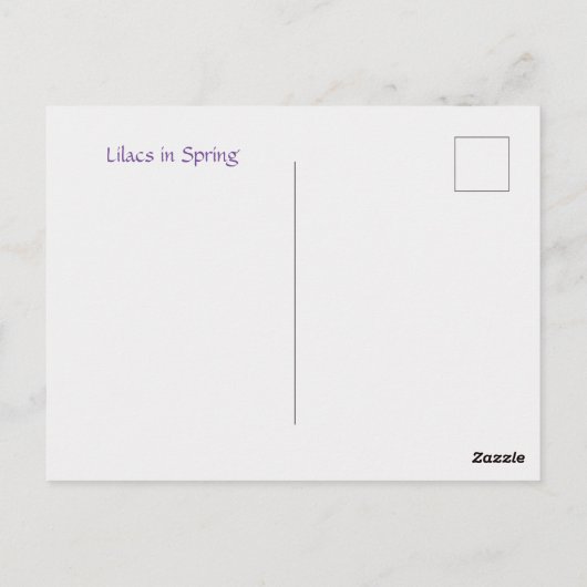 Lilacs in Spring Briefkaart (Achterkant)