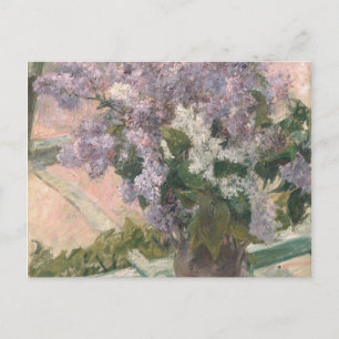 Lilacs in Window van Mary Cassatt American Painter Briefkaart