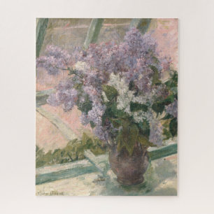 Lilacs in Window van Mary Cassatt American Painter Legpuzzel