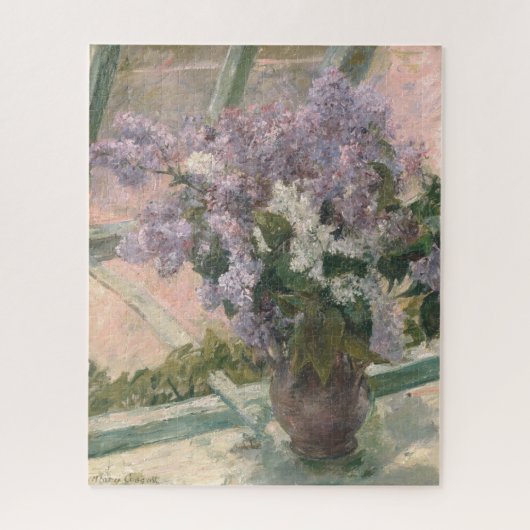 Lilacs in Window van Mary Cassatt American Painter Legpuzzel (Verticaal)