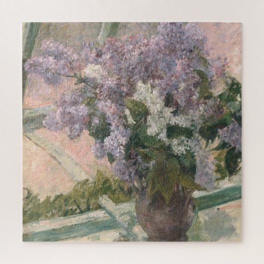 Lilacs in Window van Mary Cassatt American Painter Legpuzzel (Verticaal)