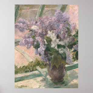 Lilacs in Window van Mary Cassatt American Painter Poster