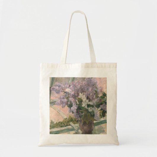 Lilacs in Window van Mary Cassatt American Painter Tote Bag (Voorkant)