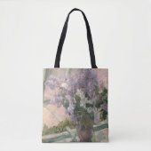 Lilacs in Window van Mary Cassatt American Painter Tote Bag (Voorkant)