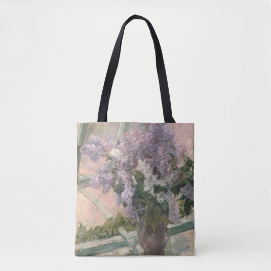 Lilacs in Window van Mary Cassatt American Painter Tote Bag (Voorkant)