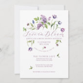 Lilacs & Lente Bloemen Bruidsdouche Uitnodiging (Voorkant)