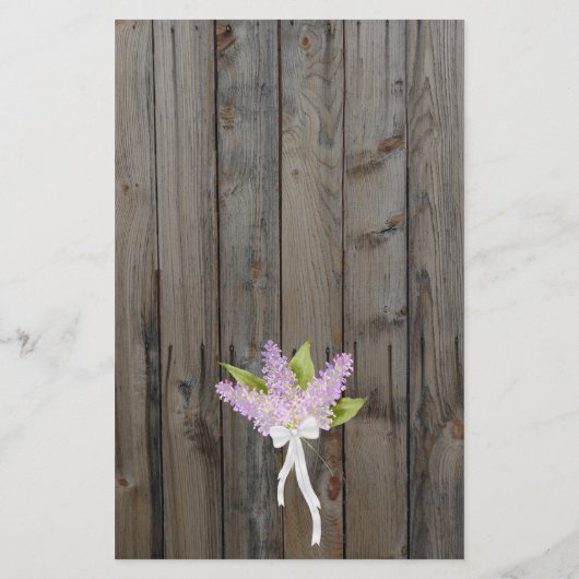 Lilacs & Lights on Wood BUDGET Weddenschap (Achterkant)