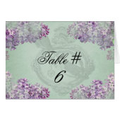 Lilacs Locket Gepersonaliseerd Tabelnummerkaarten (Voorkant Horizontaal)