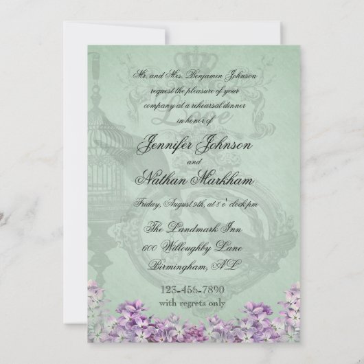  Lilacs Locket Rehearsal Indexatie Kaart (Achterkant)