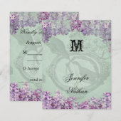  Lilacs Locket Wedding RSVP-kaart RSVP Kaartje (Voorkant / Achterkant)