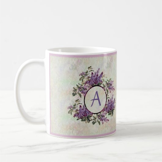 Lilacs Monogram pasta Marble Ceramic Mok (Links)