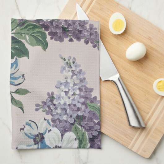 Lilacs on  Wallpaper Theedoek (Quarter Fold)