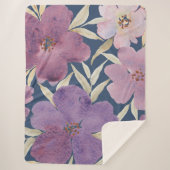 Lilacs on watercolor blue background sherpa deken (Voorkant)