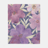 Lilacs on watercolor violet background fleece deken (Voorkant)