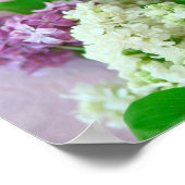 Lilacs op een bleek roze ondergrond poster (Hoek)