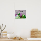 Lilacs op een bleek roze ondergrond poster (Keuken)